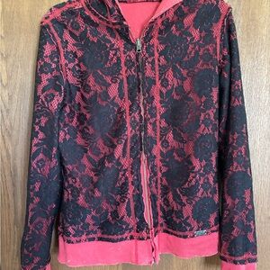 Harley-Davidson Red and Black Lace reversible hoodie